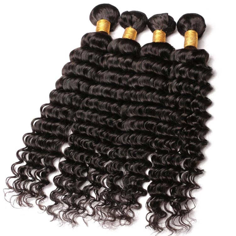 100 Virgin Brazilian Deep Wave Hair Weft for Black Women